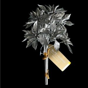 Glitter Poinsettia Pick